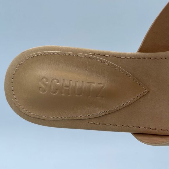 Schutz Bow Flat Leather Sandals NIB 7.5 - Picture 9 of 10
